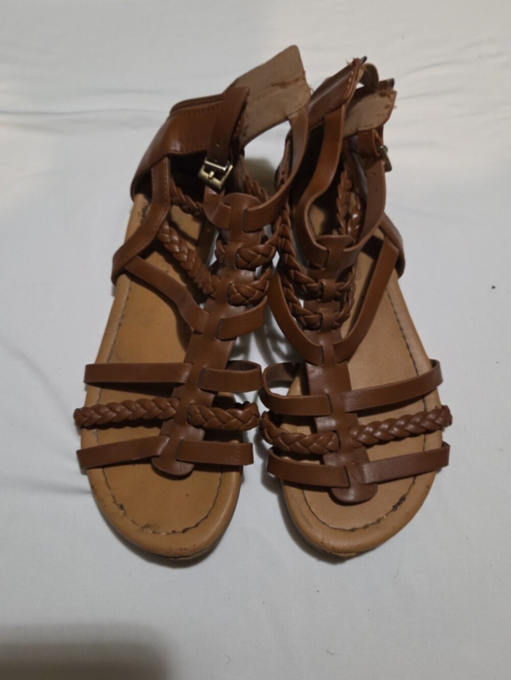 Unr8ed girls size 3 brown lace sandals #06